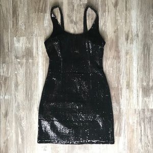 Black sequins cocktail dress!